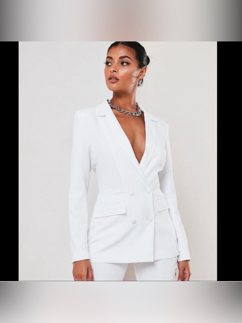 Missguided White Co-Ord Double Breasted Blazer